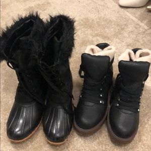 2 pairs of boots